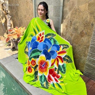 New Design Rayon Sarong Hand Painted Flower Design High Quality
